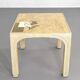 Square Rattan and Stone Marquetry Table with Matching Chairs, 1970