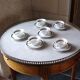 6 coffee cups in fine epiag white and steel gray moiré porcelain
