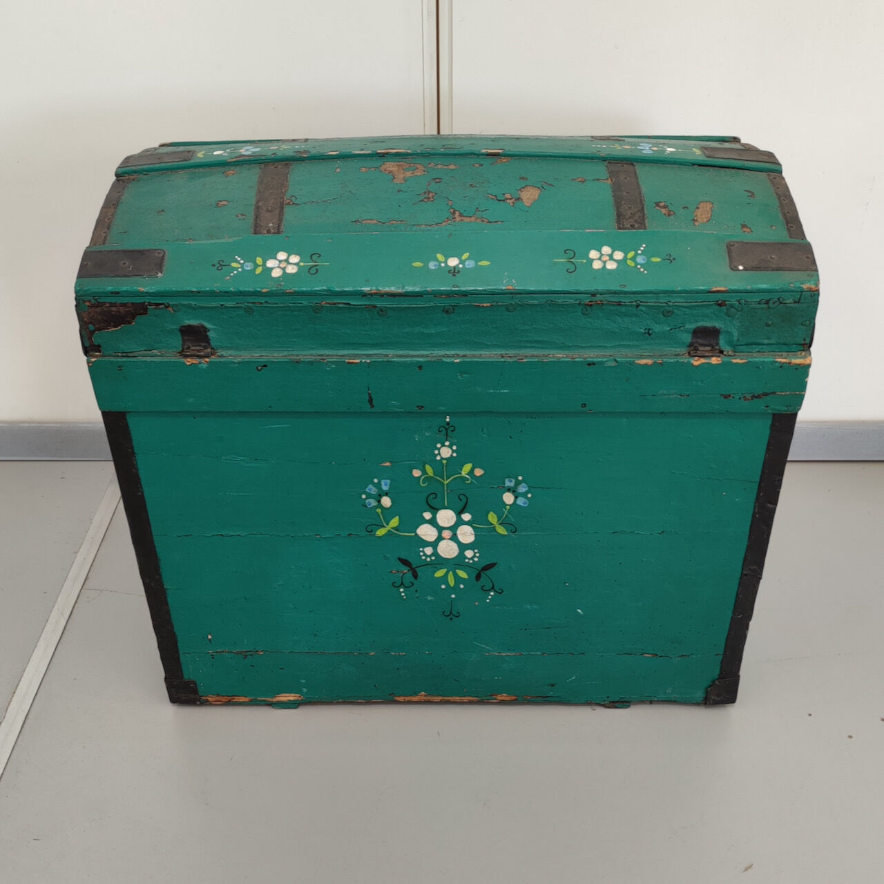 Green painted austian trunk