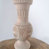 Clear natural terracotta vase decorated ethnic motifs