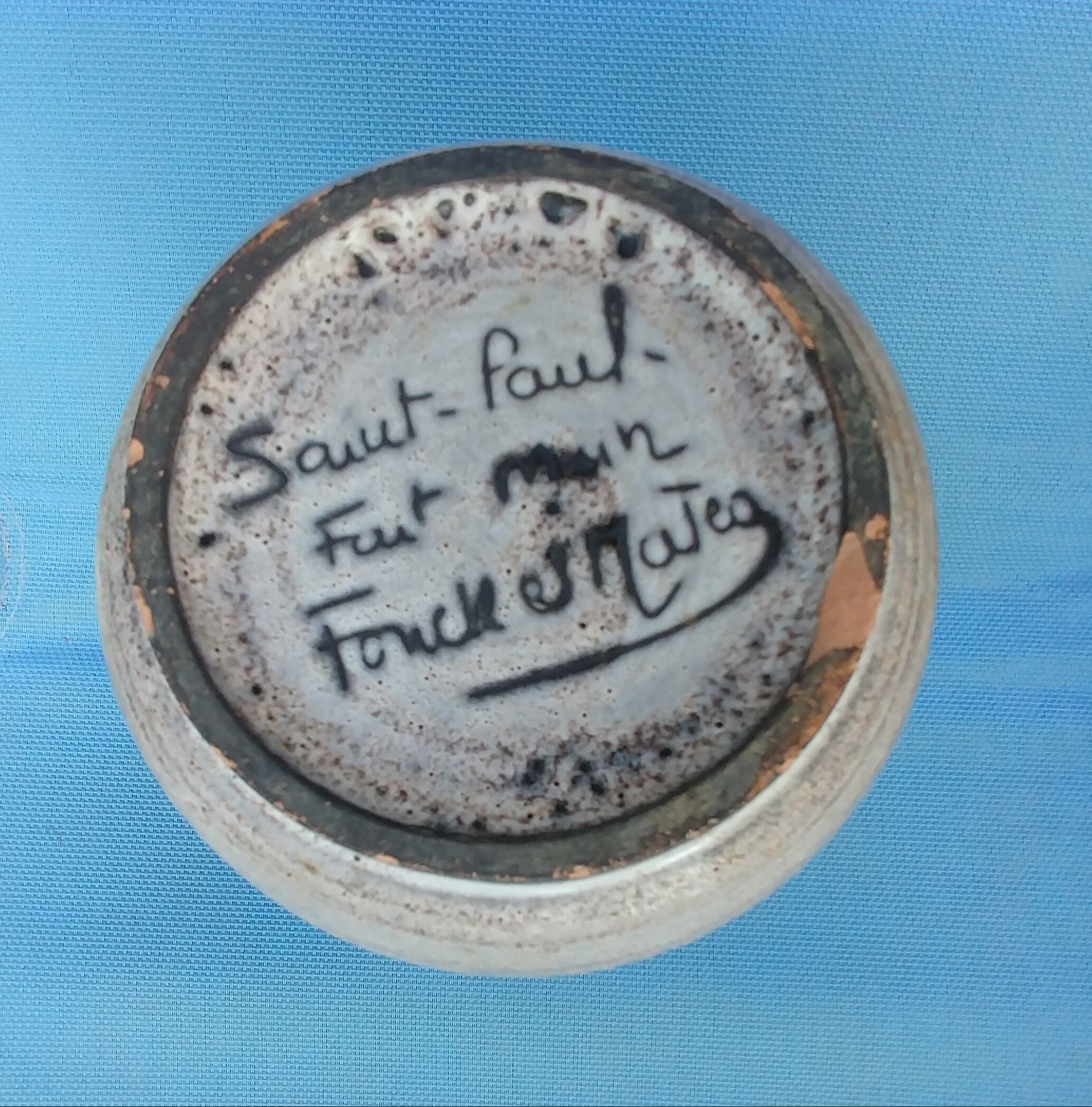 Vase Saint Paul Vallauris signed by Jacques Fonck and Jean Matéo Vintage decoration flowers 70s.