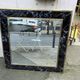 Mirror in brass and white veined black marble from the 70s