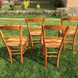 Set of 4 straw chairs