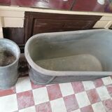 old bathtub with its stove