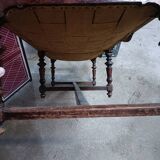 Ancienne banquette style Louis XVI en bois massif avec assise et dossier tissés
