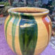 Old glazed terracotta jar
