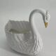 Vintage white and gold ceramic swan planter