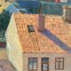 Large Original Swedish Oil on Panel – "Urban Landscape" by Wilhelm Matton – Signed – Dated 1947 – Framed – 83 × 73 cm (32.7 in × 28.7 in)