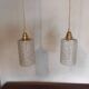 Set of two vintage bubble glass pendant lights