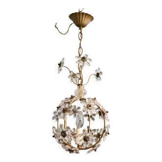 antique chandelier with crystal drops