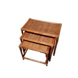 Boho Chic Style Bamboo and Wicker Nesting Tables