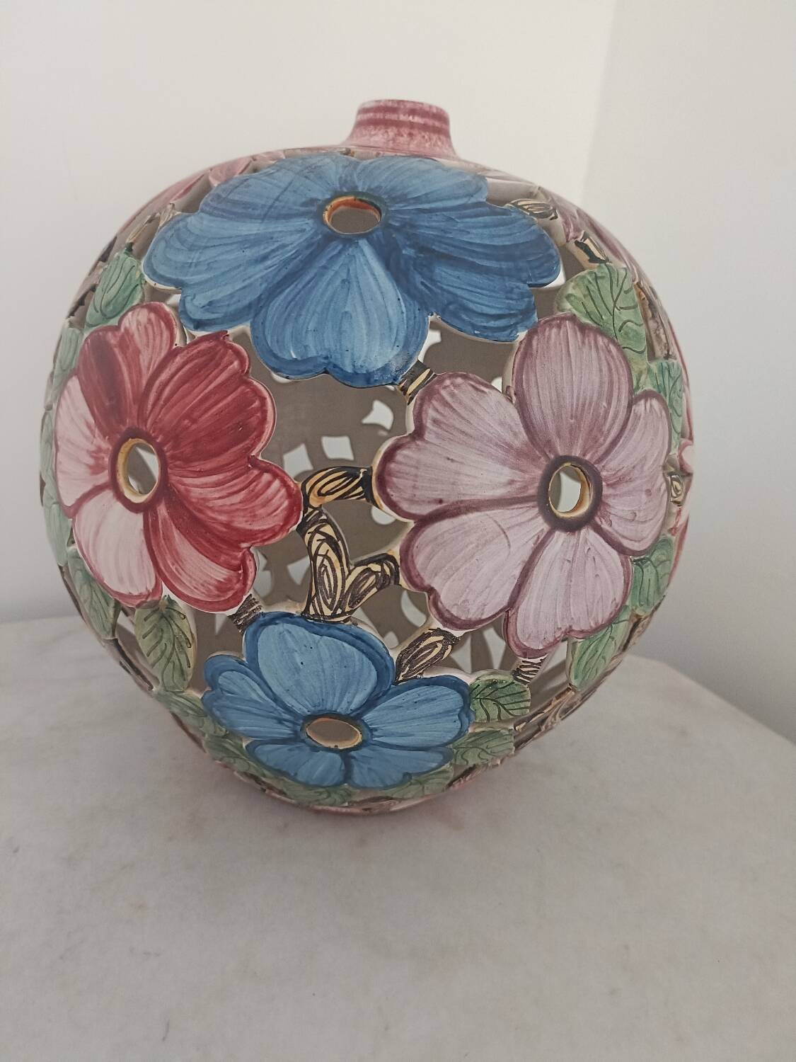 Openwork ball vase, Paul Lecomte