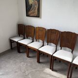Set 6 chaises art déco chêne 1940