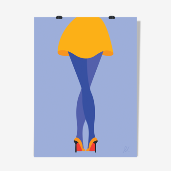 Illustration Yellow legs - format A4, 21x29.7cm