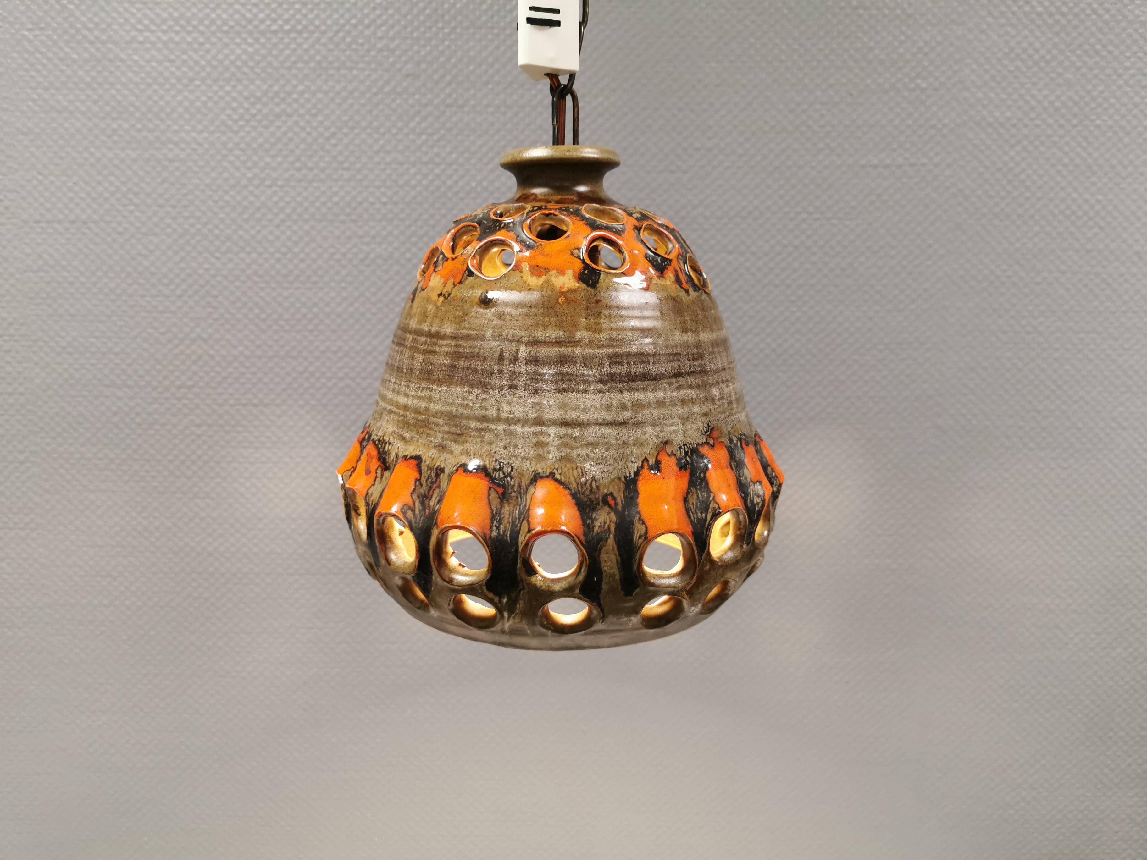 Ceramic hanging lamp, Danish from the 1970s.