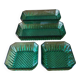 Set of 4 vintage green glass dishes