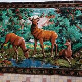 Old Wall Hanging Tapestry Hunting Theme 118 X 170 Cm