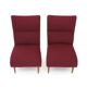 Set of wooden and boucle chairs, 1940s