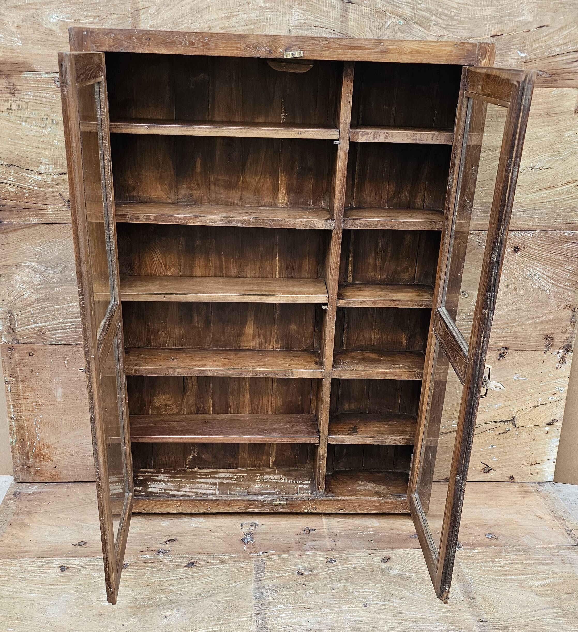 Old Burmese teak display case