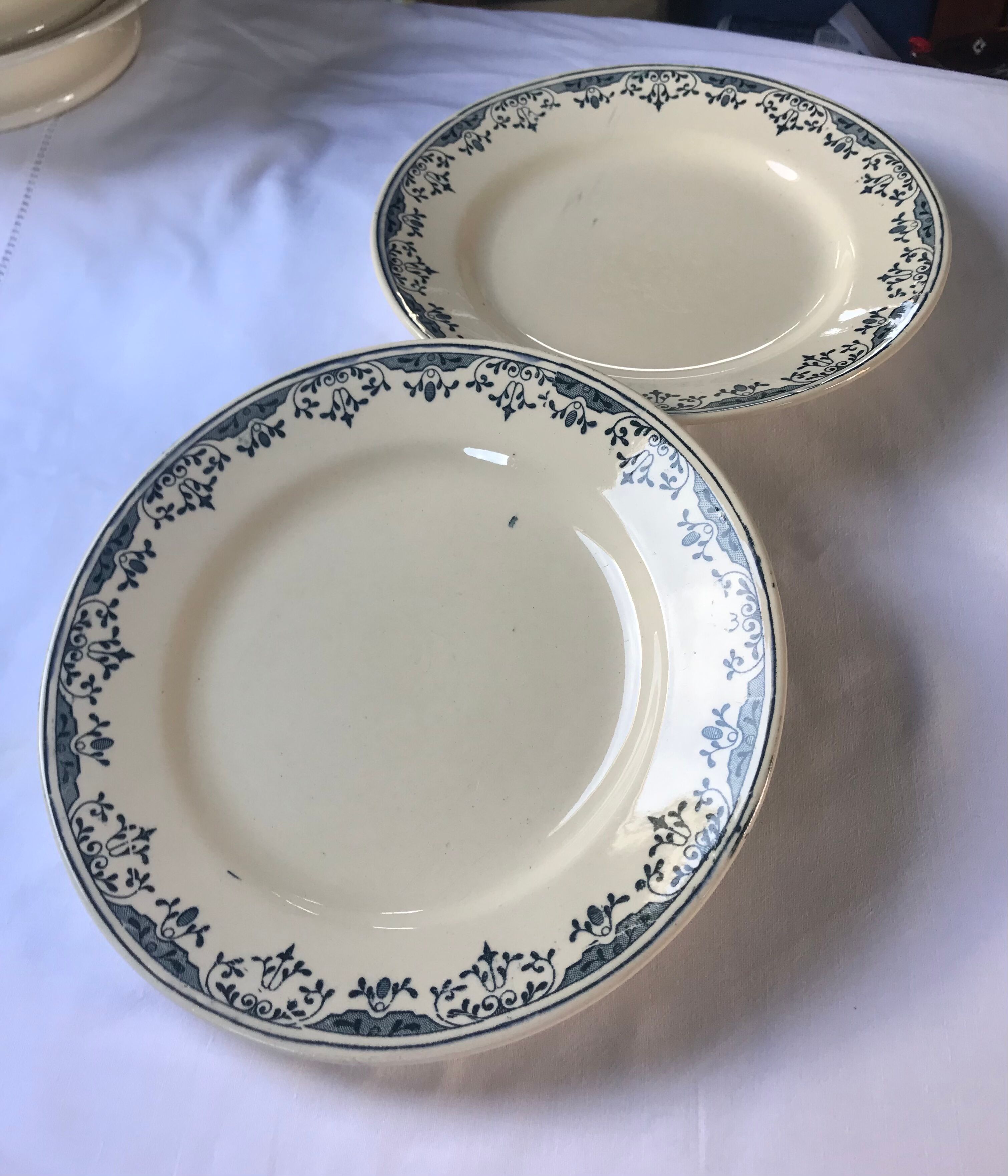 Flat plate of the longchamp earthenware factory, doria model,  iron land