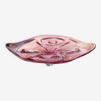 Large oranic modern platter, designed by J. Hospodka, Chribska Sklarna, Czechoslovakia, 1960s