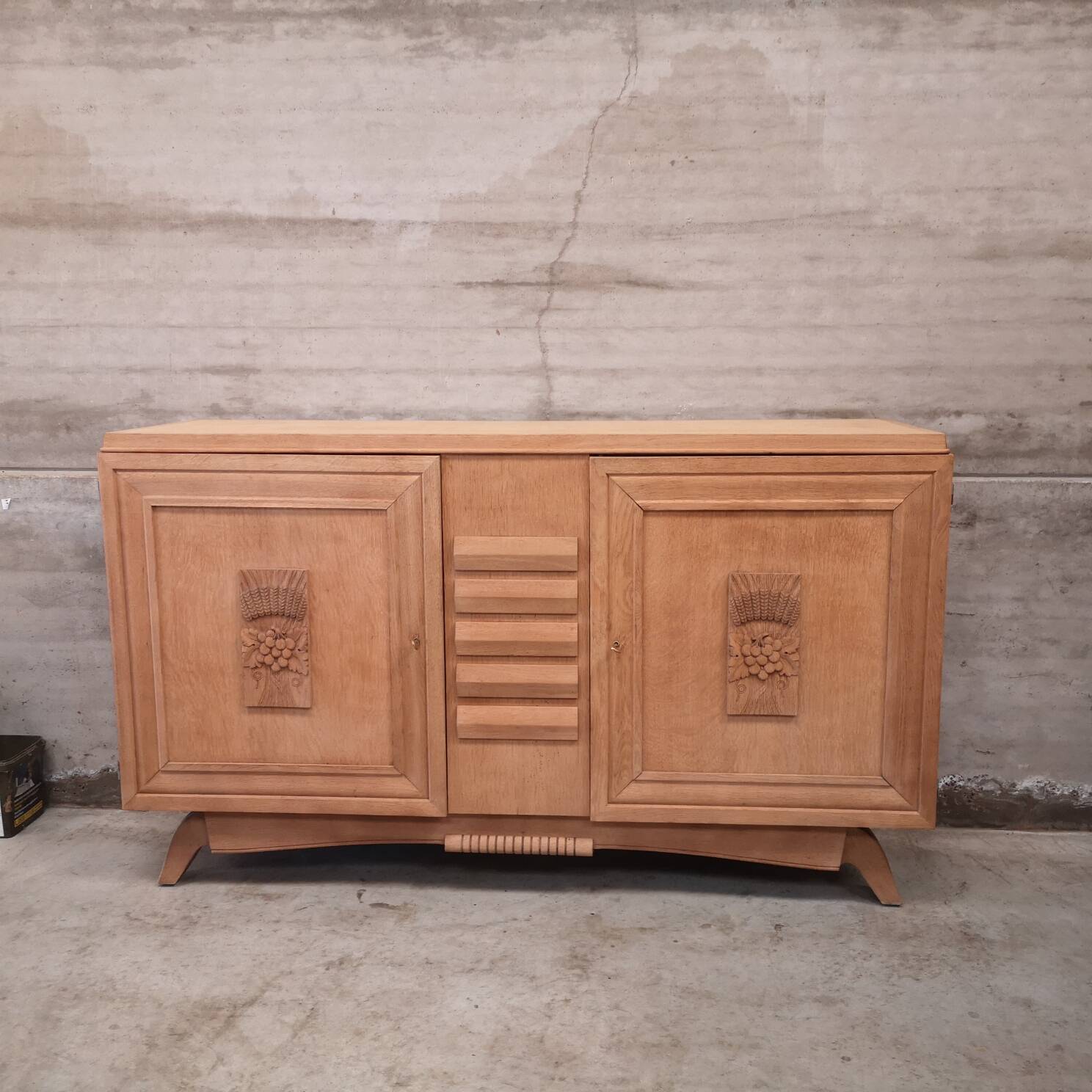 Buffet dresser sideboard bleached oak 1940 art deco