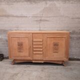 Buffet dresser sideboard bleached oak 1940 art deco