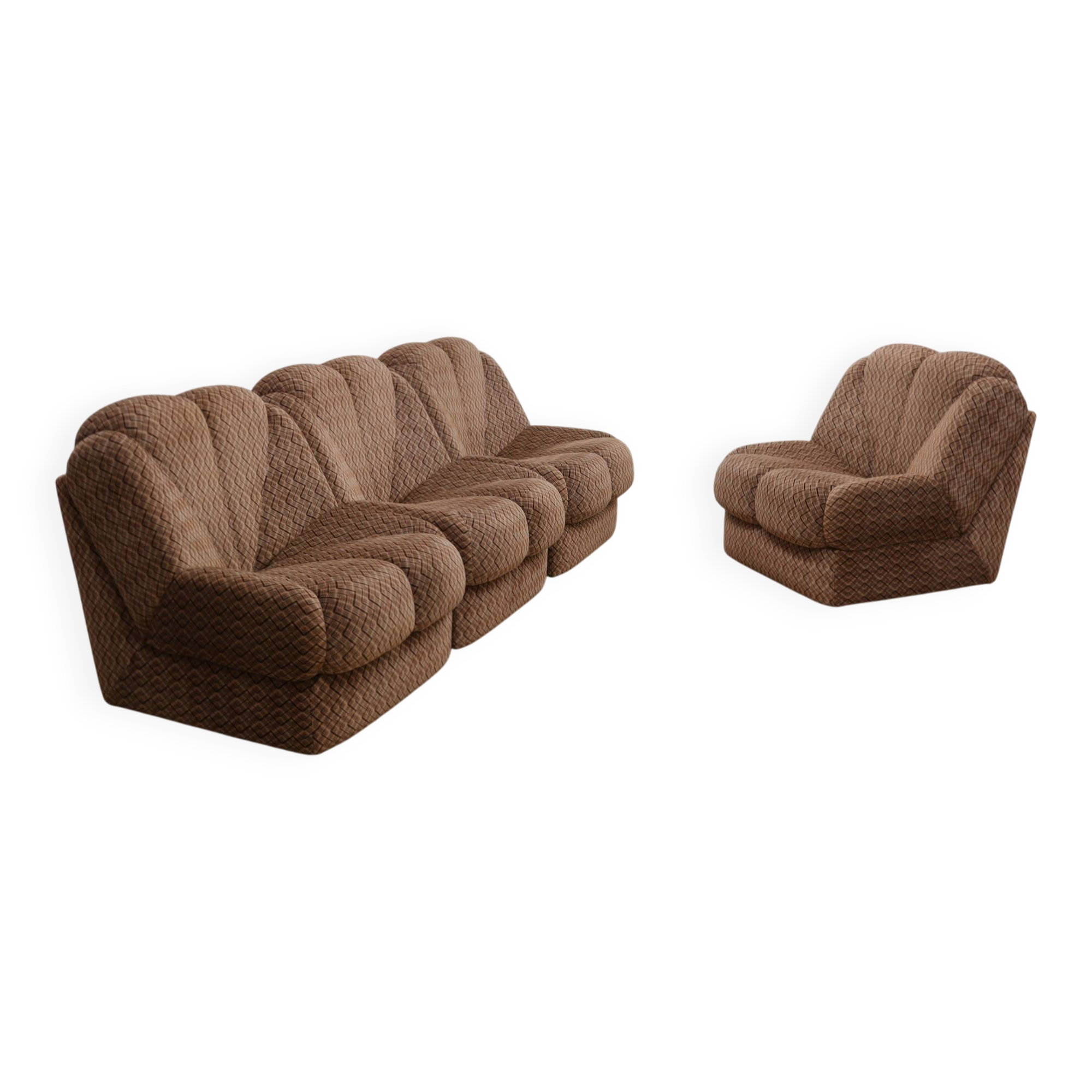 Canapé modulaire italien vintage inspiré des fleurs, années 1970