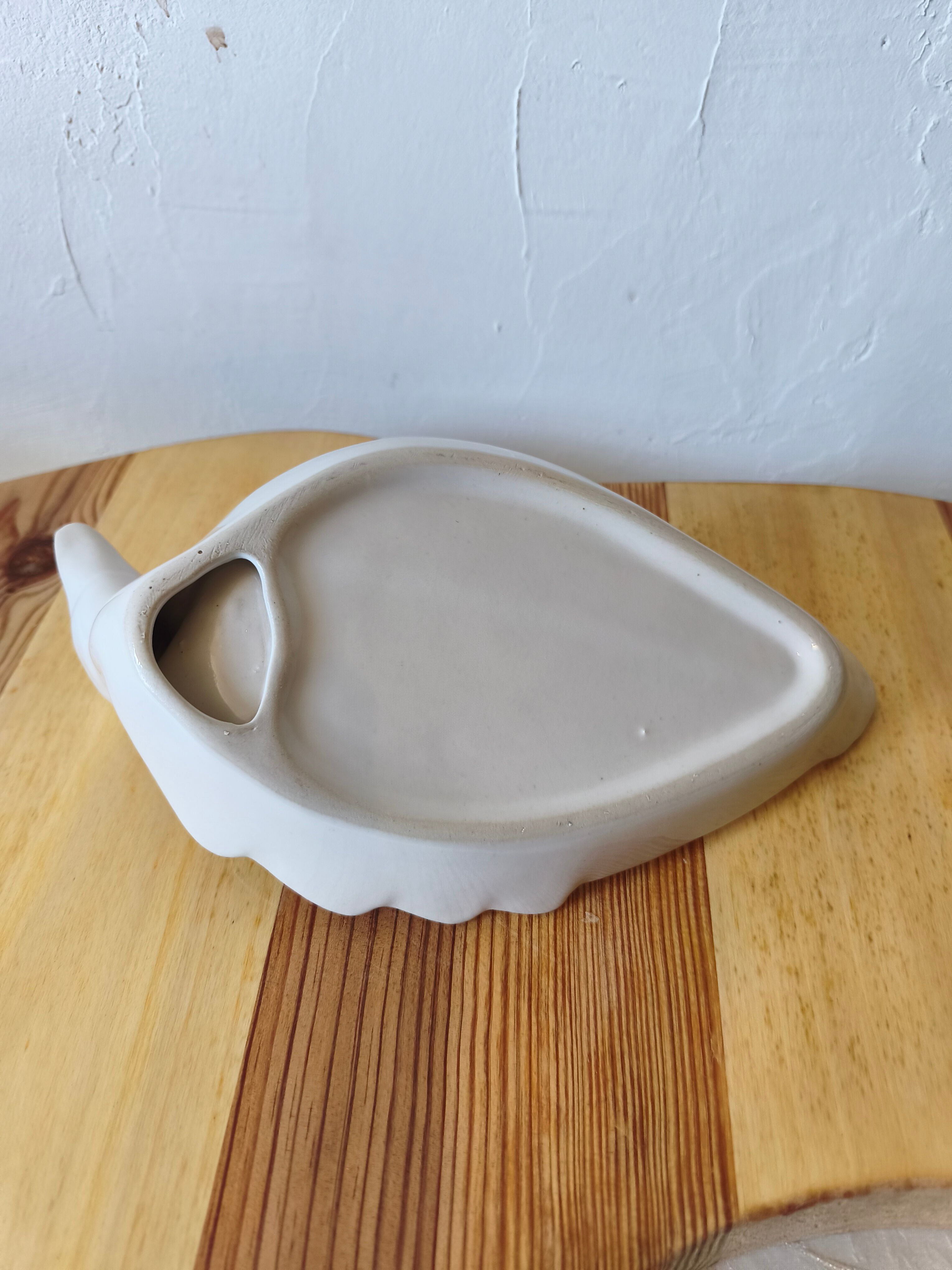 Vintage foie gras dish - duck - white ceramic