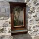 Wooden mirror with shelf