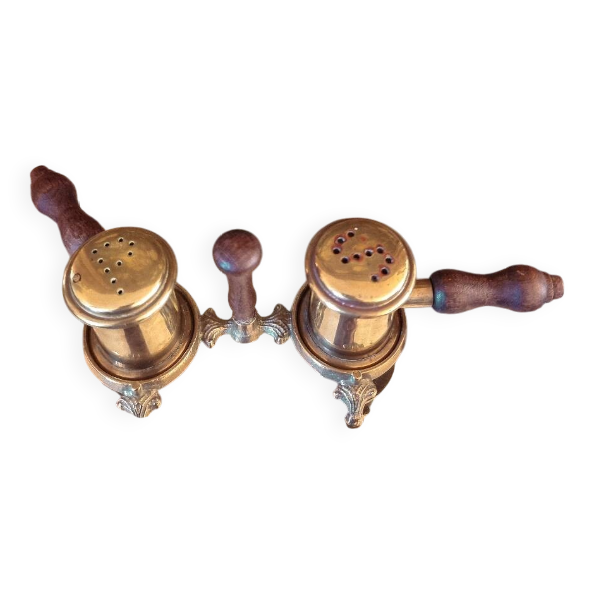 Brass salt and pepper shakers