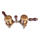 Brass salt and pepper shakers