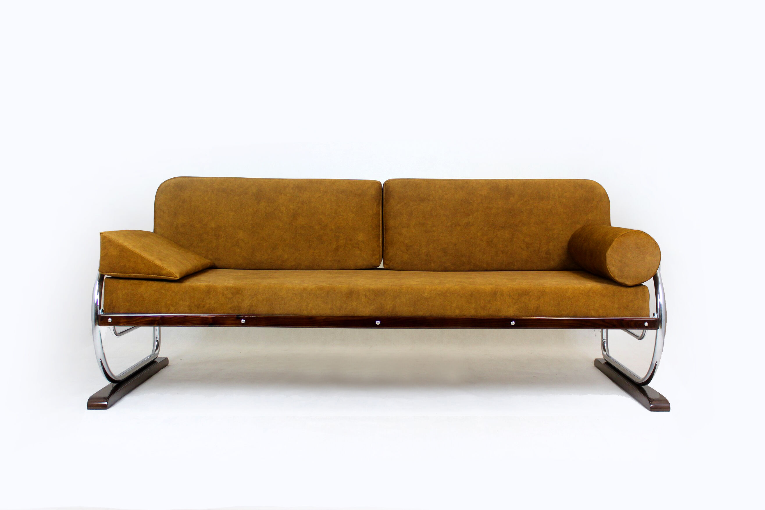 Bauhaus Tubular Chrome Steel Sofa from Hynek Gottwald, 1930s