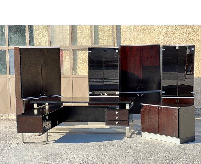 Bookcases of a Mahogany Executive Desk Set, Abbondinterni Italian publisher