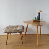 Tabouret tissu poilu, années 1960