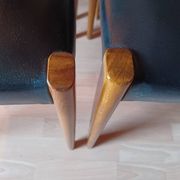 6 chaises scandinave teck et skaï vintage 1960
