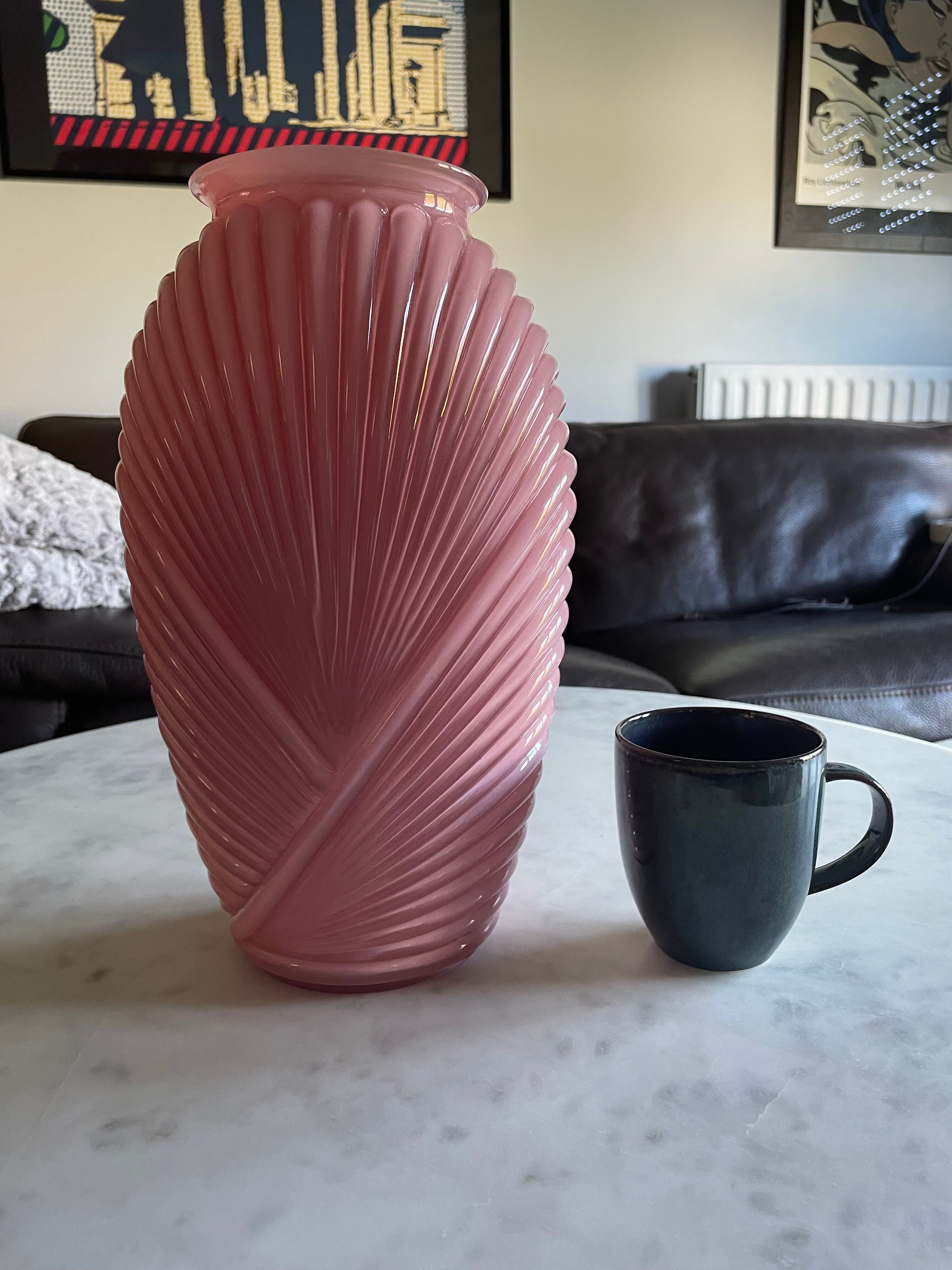 Pink vase draped art deco