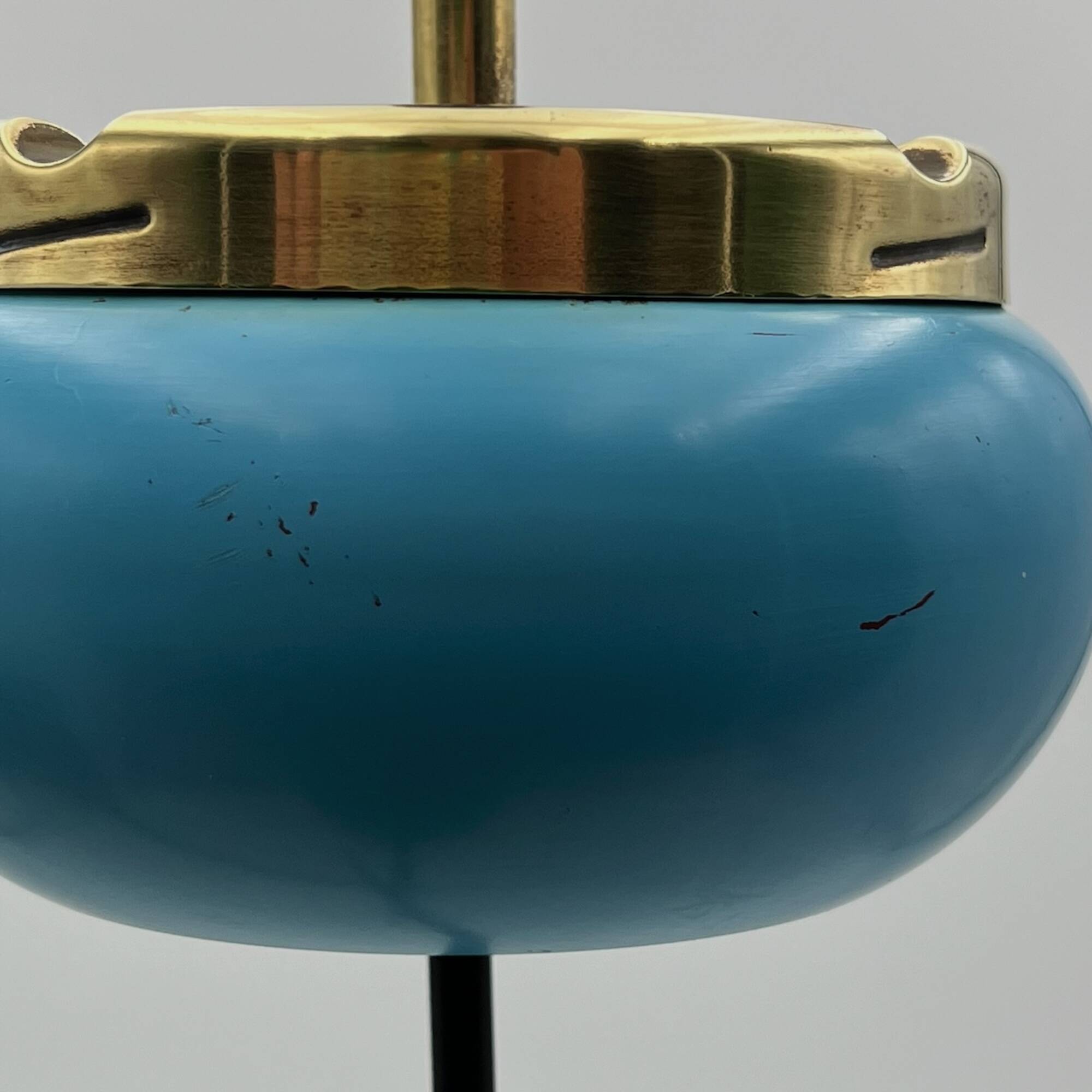 Vintage Turquoise Delight: 1950s Floor Standing Ashtray with Vase Holders