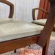 Pair of Art Deco bridge chairs in beech and imitation leather from the 1950s