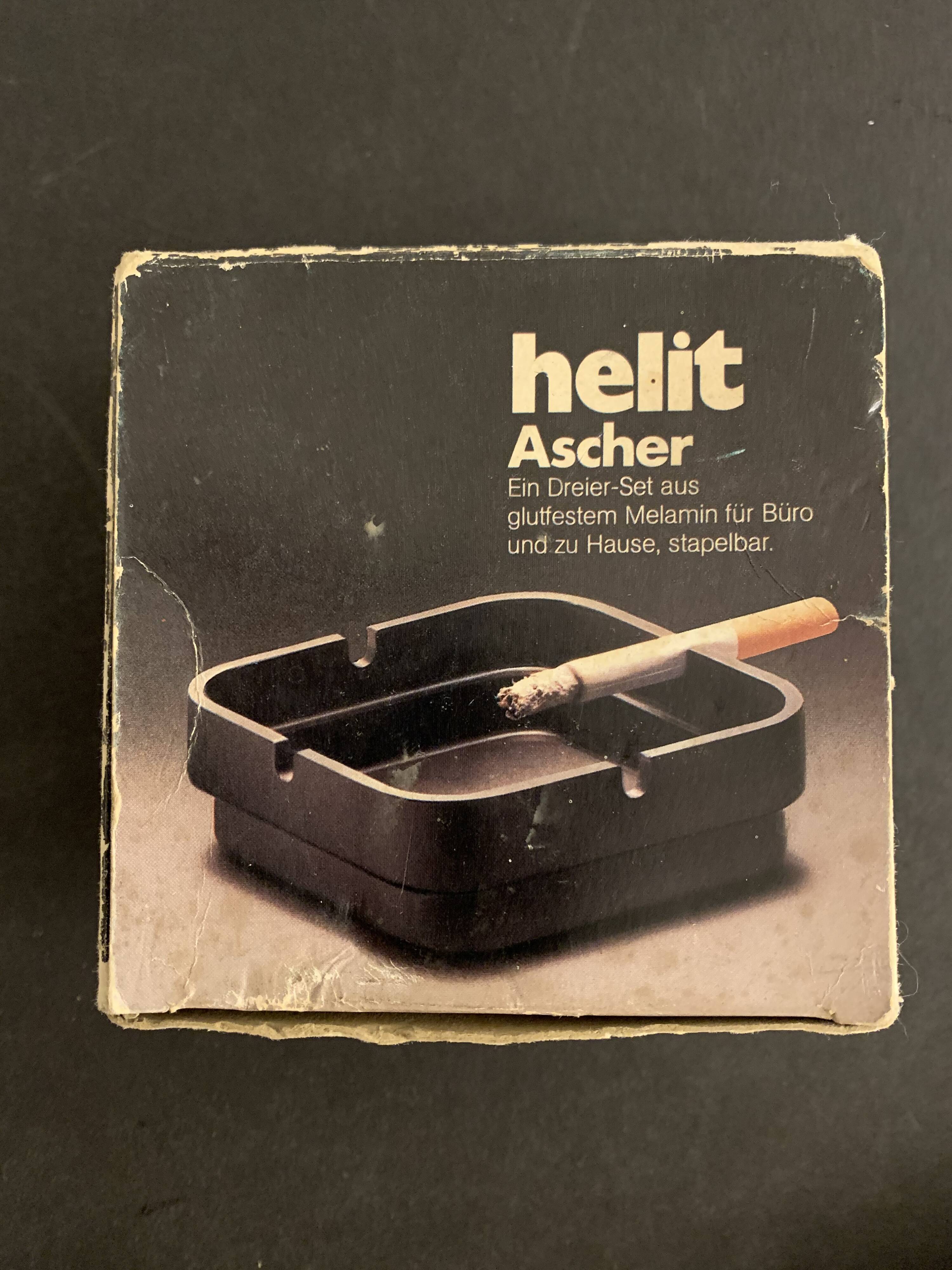 Walter Zeischegg's set of 3 white ashtrays for Helit 1970