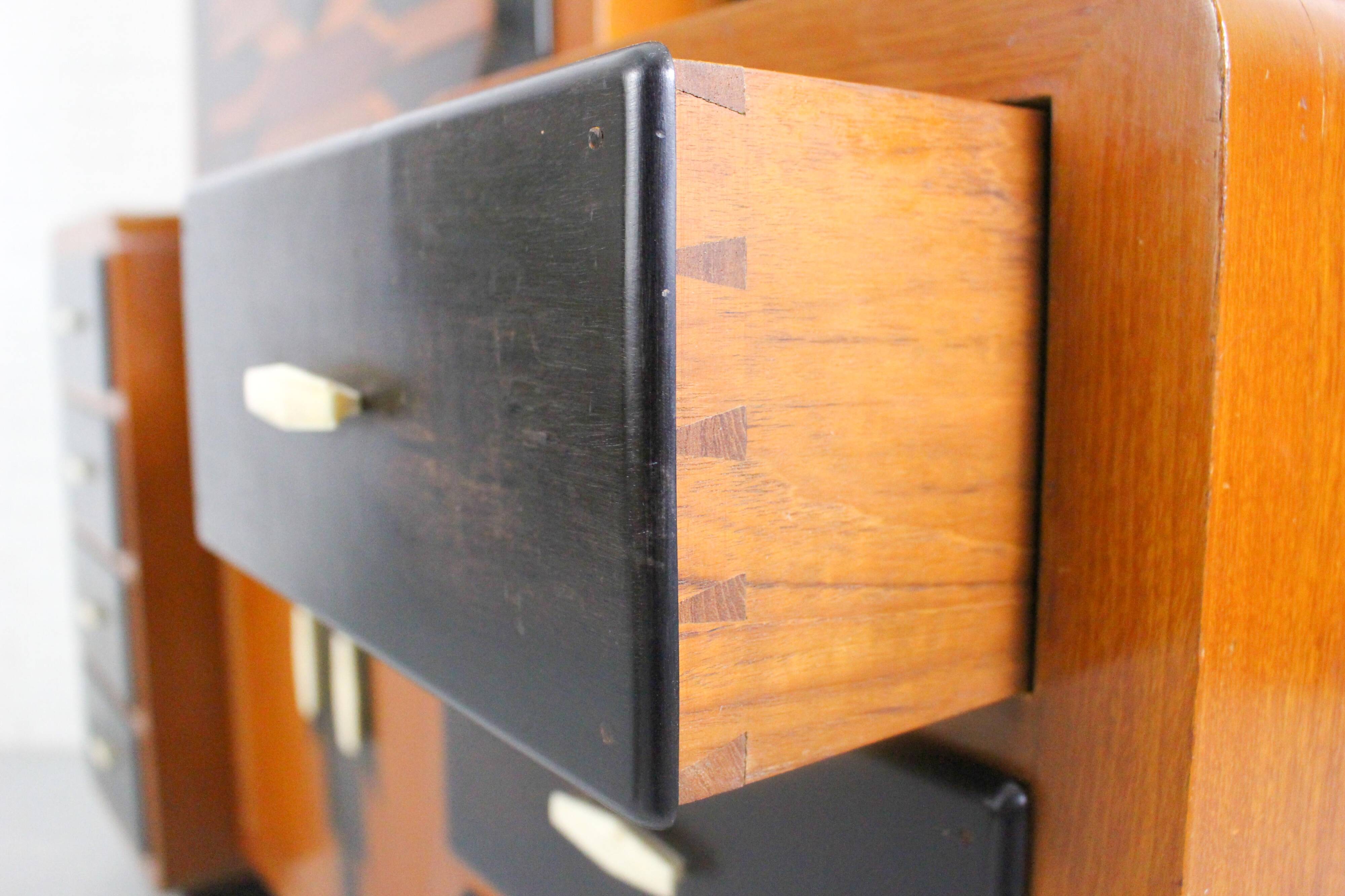 Solid high quality teak art deco secretaire by Gerson’s furniture store, produced in Bangkok, 1930s