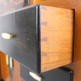 Solid high quality teak art deco secretaire by Gerson’s furniture store, produced in Bangkok, 1930s