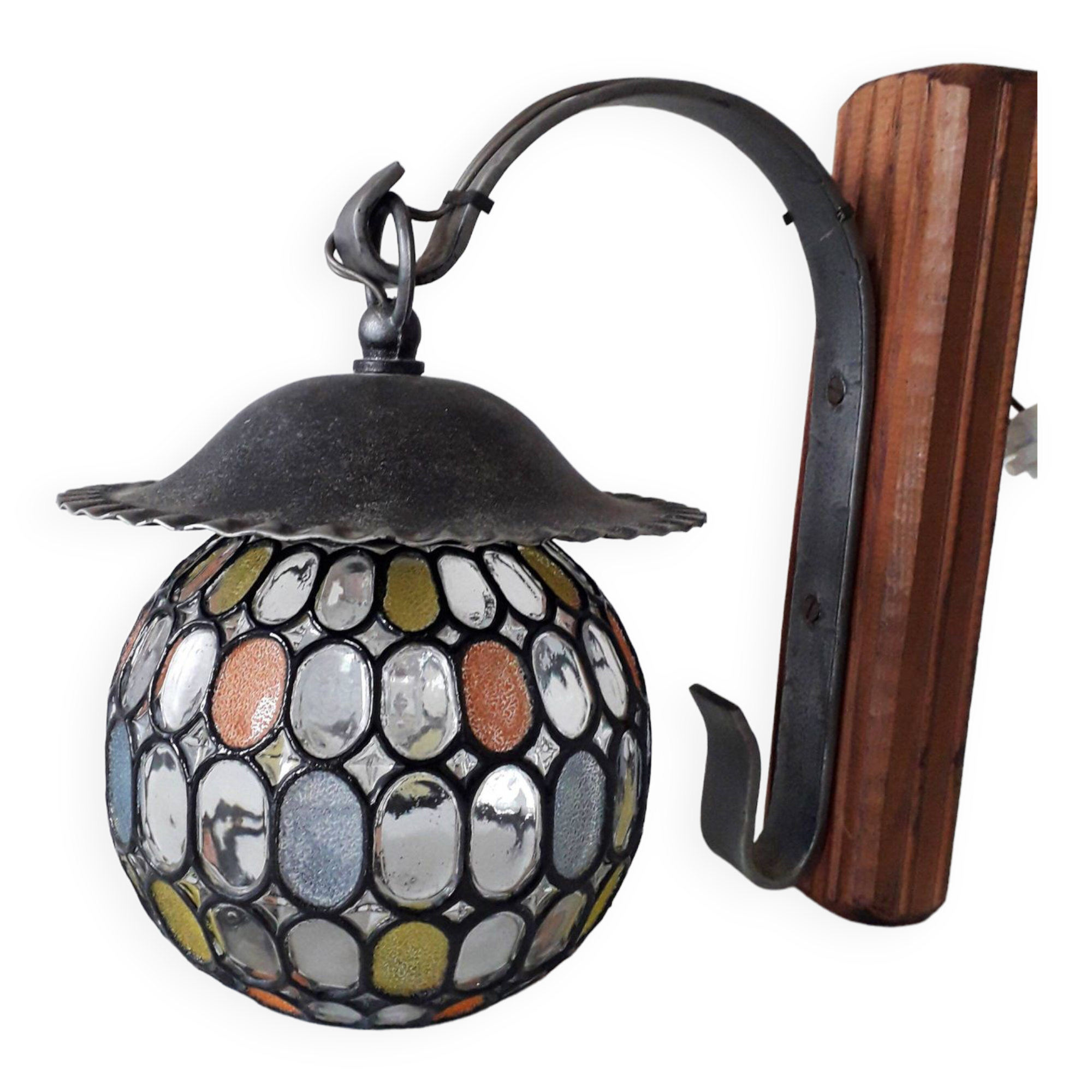 Retro wall light - Globe colored cloisonné glasses. - 1950-60