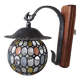 Retro wall light - Globe colored cloisonné glasses. - 1950-60