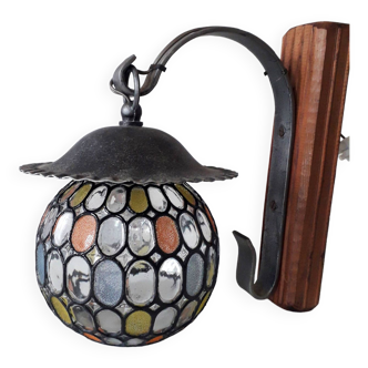 Retro wall light - Globe colored cloisonné glasses. - 1950-60