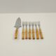 Set of 7 cutlery with bamboo sleeve dessert