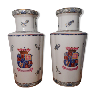 Pair of 19th century porcelain vases China East India Company