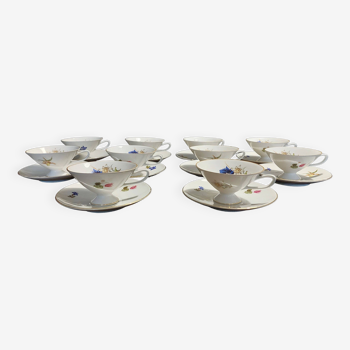 Série de dix tasses à thé porcelaine Bavaria CS XXème