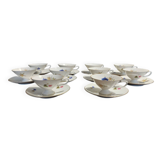 Series of ten Bavaria CS 20th century porcelain tea cups