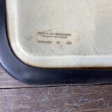 1960s Carzou Brutalist period tray, fiber and black leather